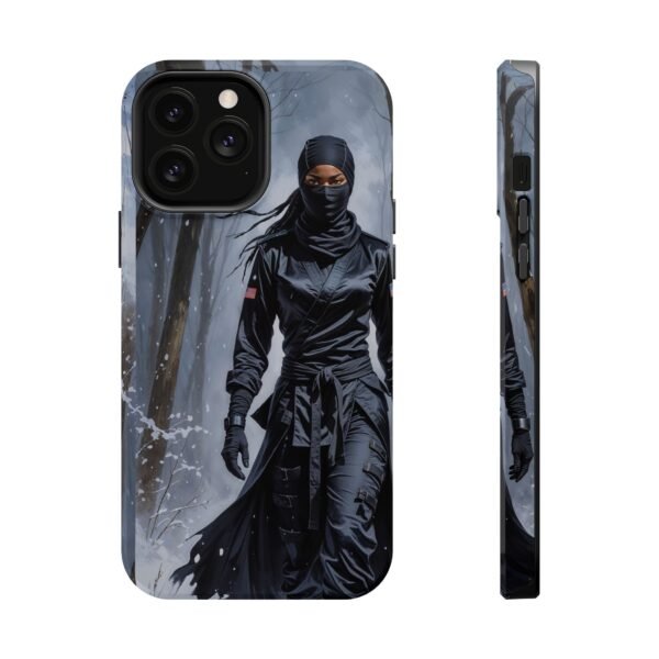 Magnetic Phone Case – Mysterious Ninja Warrior in Winter Forest