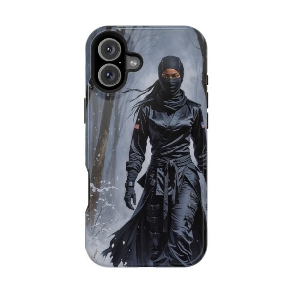 Magnetic Phone Case – Mysterious Ninja Warrior in Winter Forest
