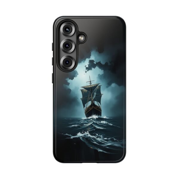 Ship in Storm Phone Case — Dark Nautical Ocean Waves Protective Cover