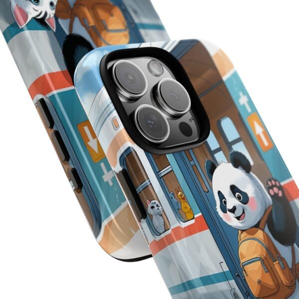 Phone Case — Cute Panda Train Ride with Cat & Ducklings